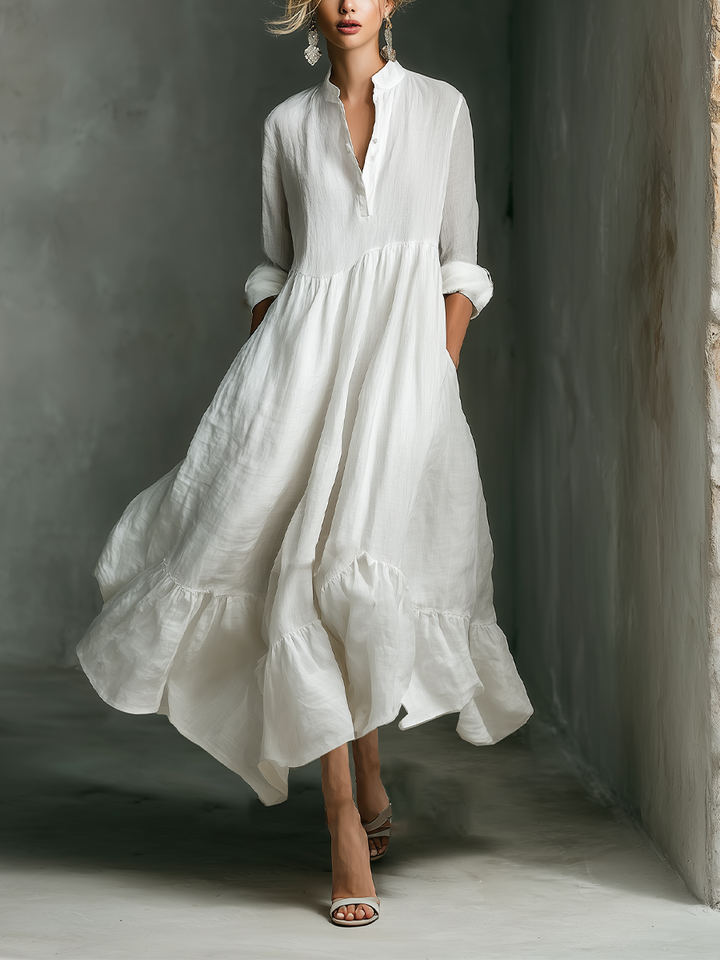 Samantha | Damen Casual Langarm Maxikleid
