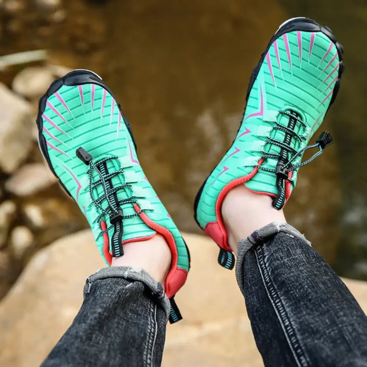 Quinn | Elastische Schnürung Wander Barfußschuhe