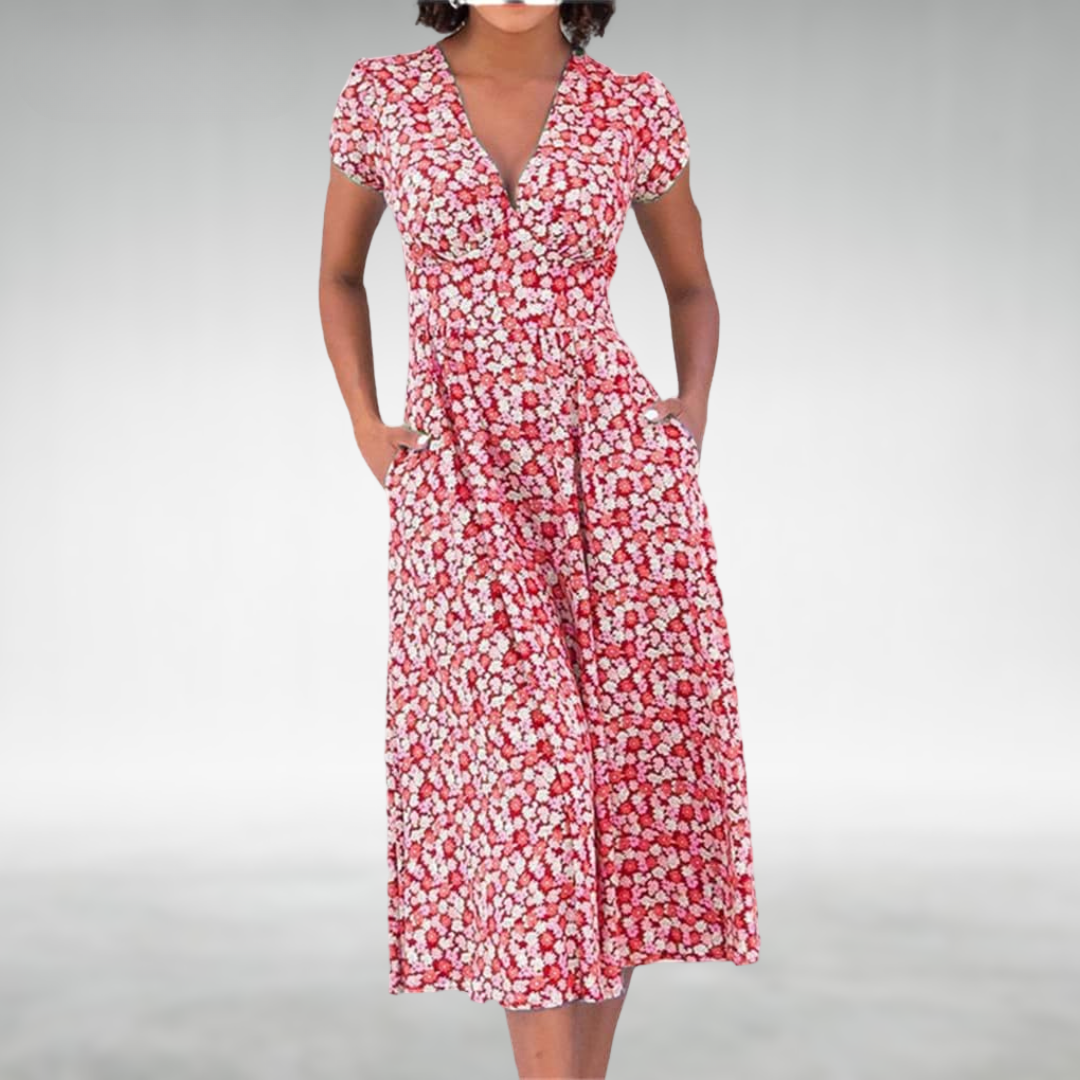 Hanna | Damen Elegantes Reißverschluss Sommerkleid