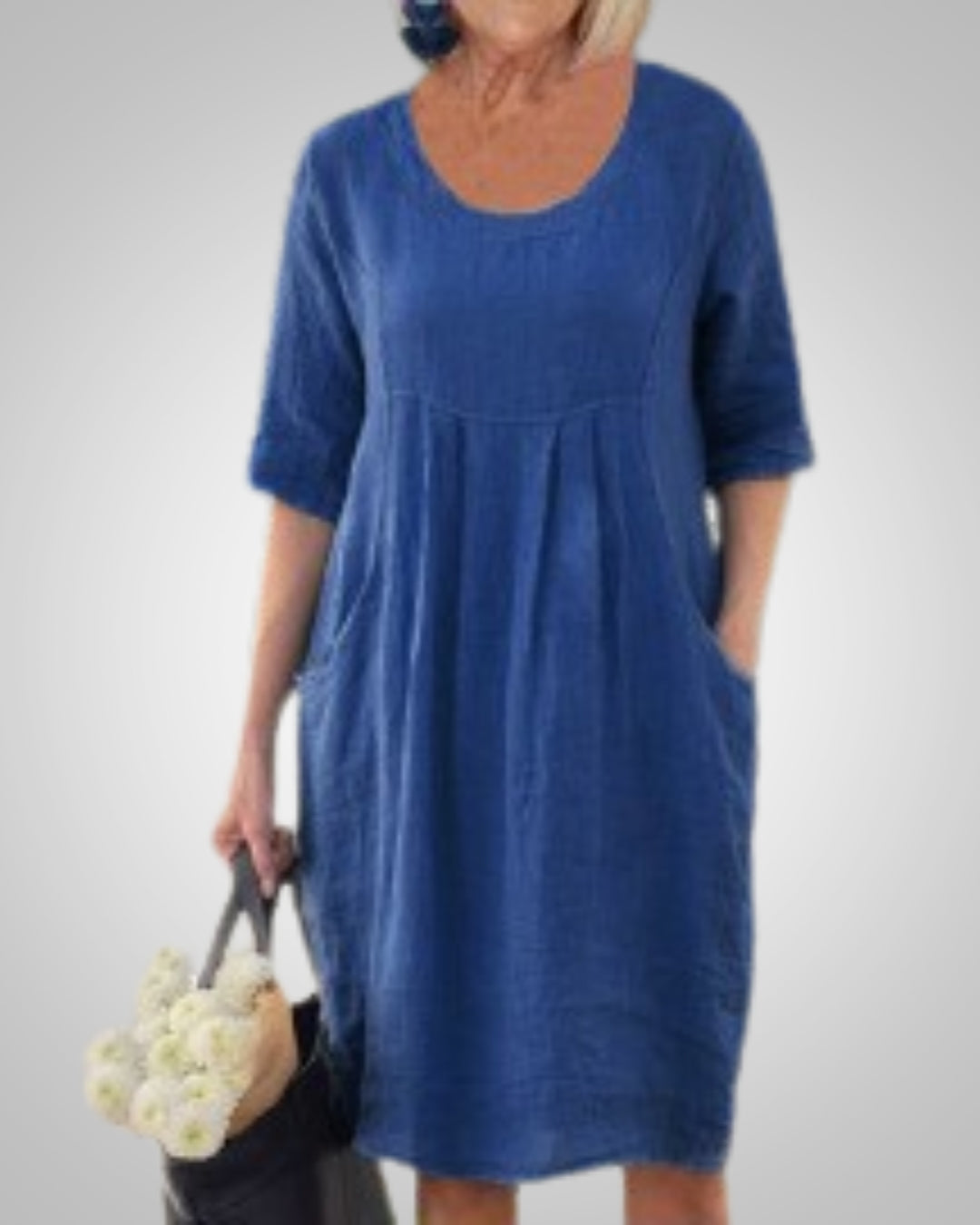 Naomi | Damen Kurzarm Sommerkleid mit Taschen