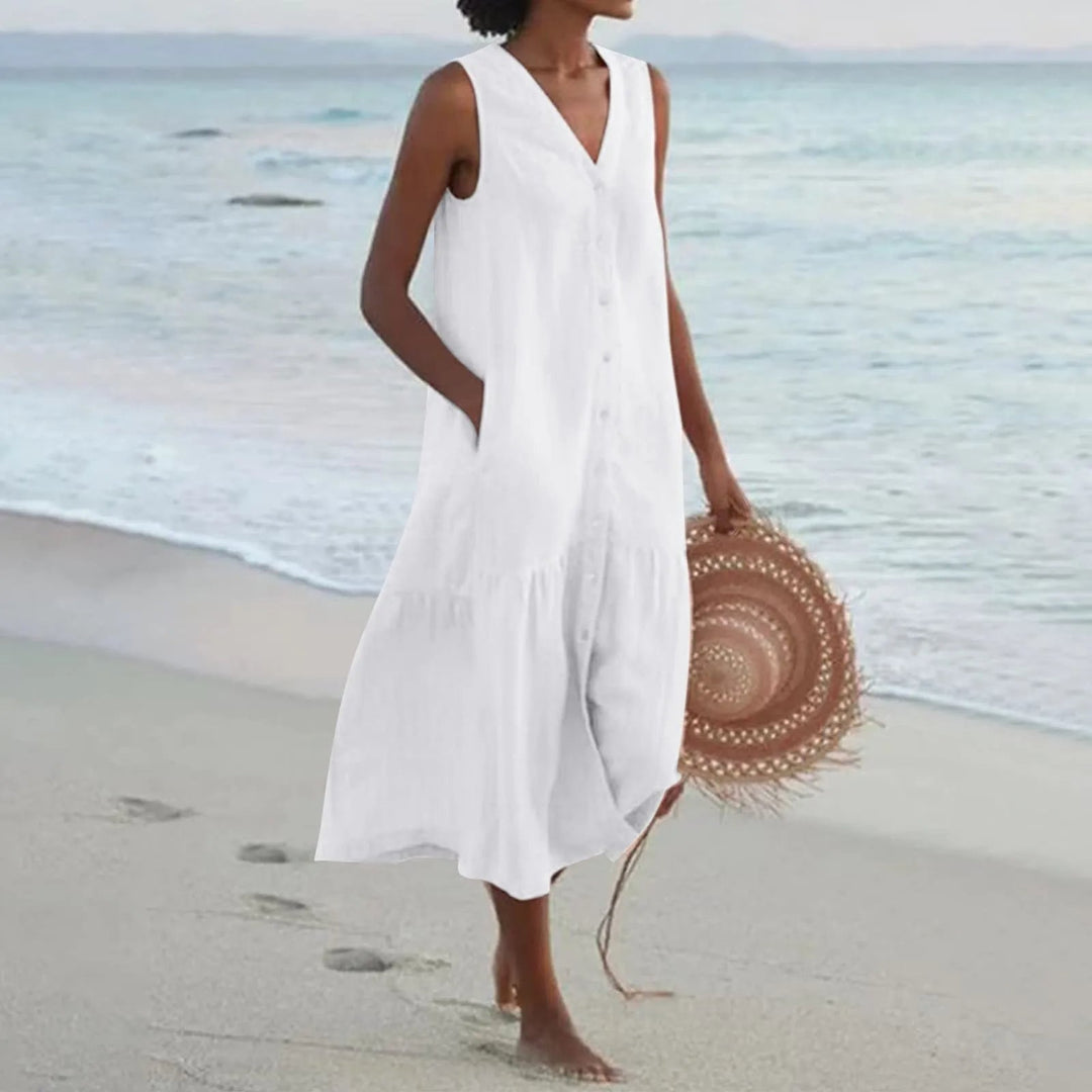 Geraldine | Damen Lässiges Strandkleid Mit Bauchabdeckung