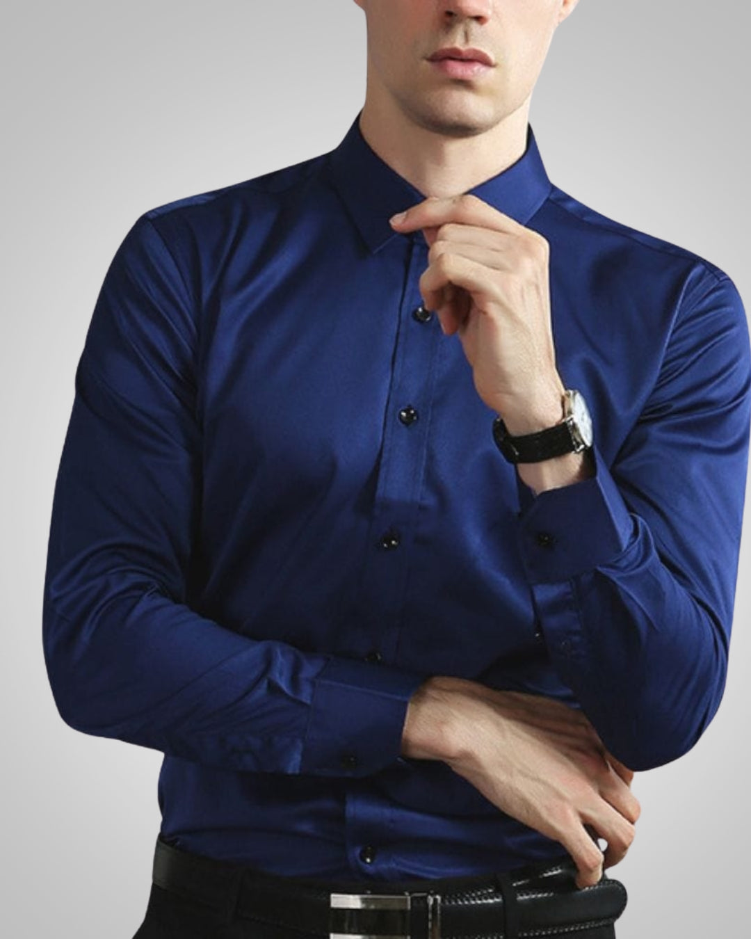 Nathan | Herren Modisches Stretch Hemd