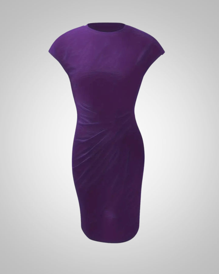 Isla | Damen Elegant Rundhalsausschnitt Bodycon Midi Kleid