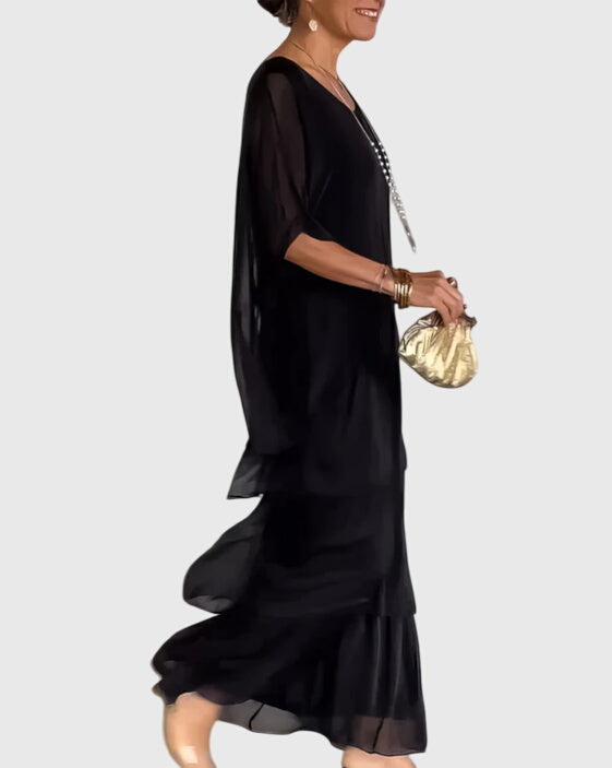 Nora | Damen Sommer Stufenrock Maxikleid