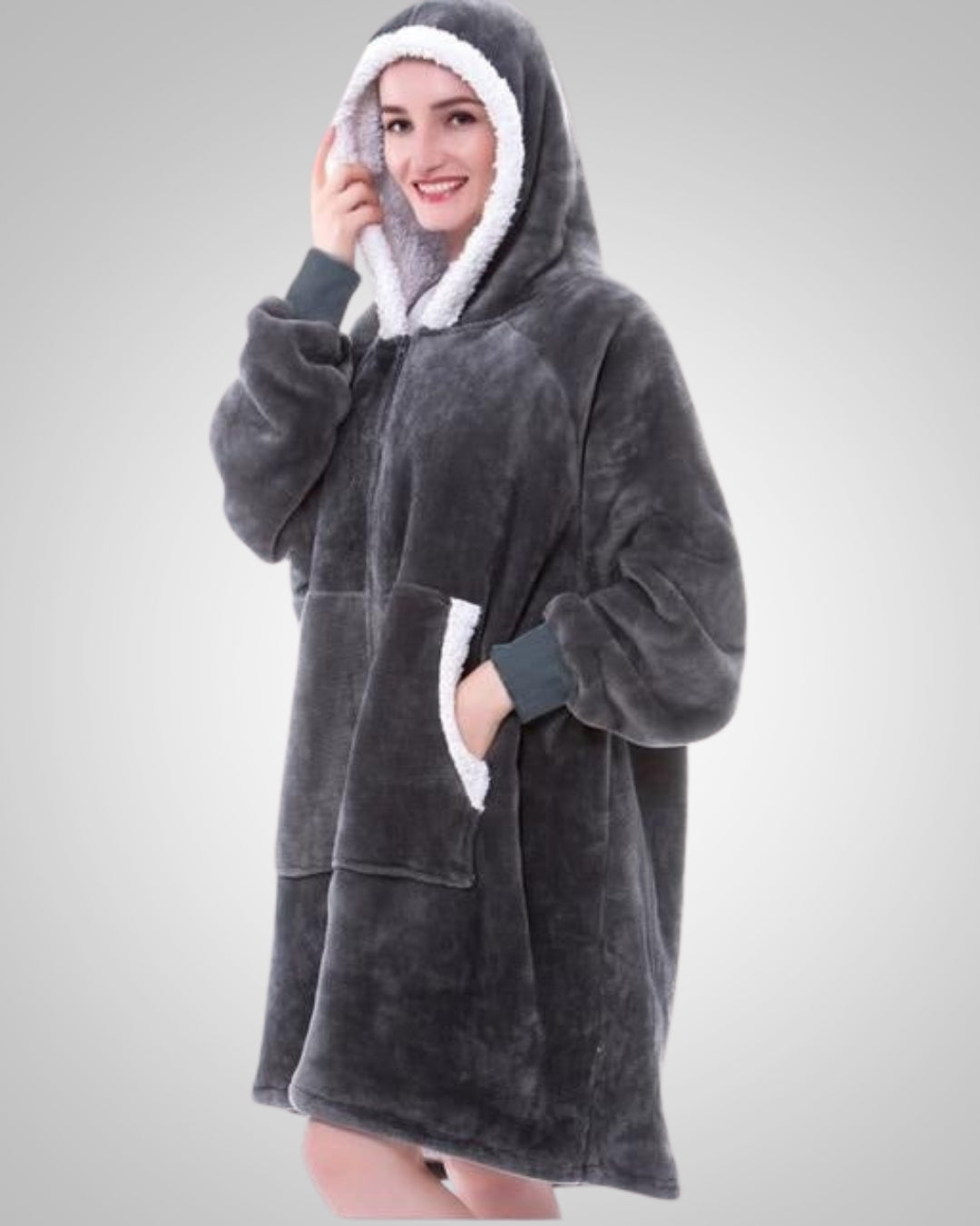 Gabriella | Damen Oversized Decken Hoodie mit Reissverschluss