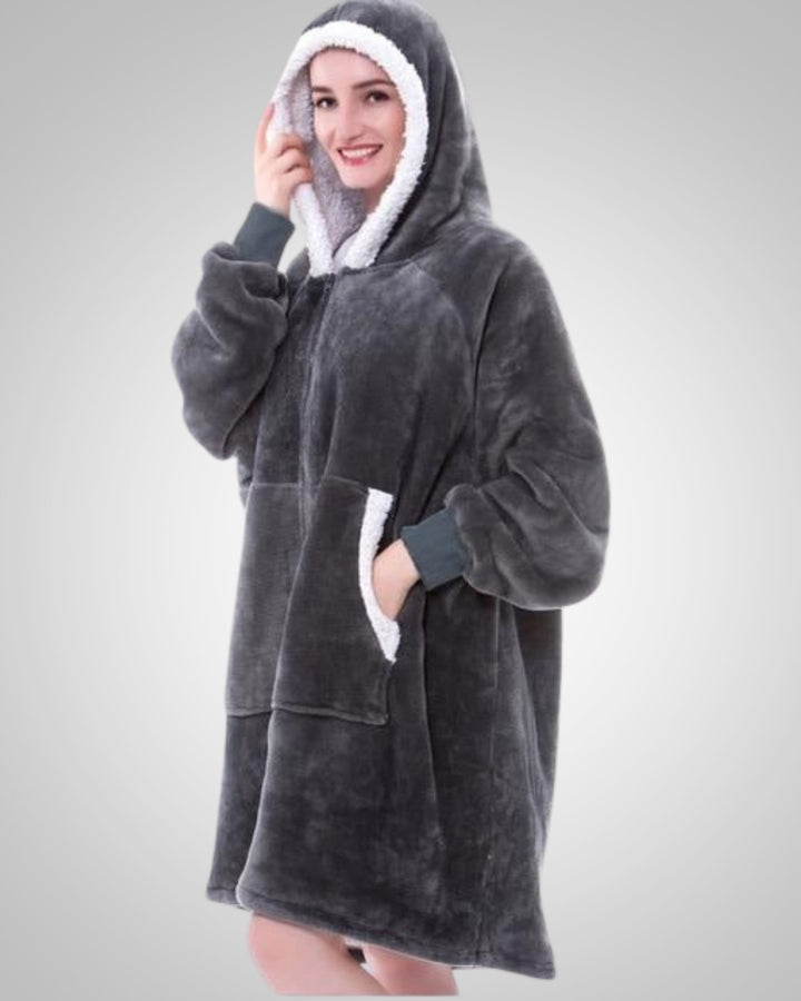 Gabriella | Damen Oversized Decken Hoodie mit Reissverschluss