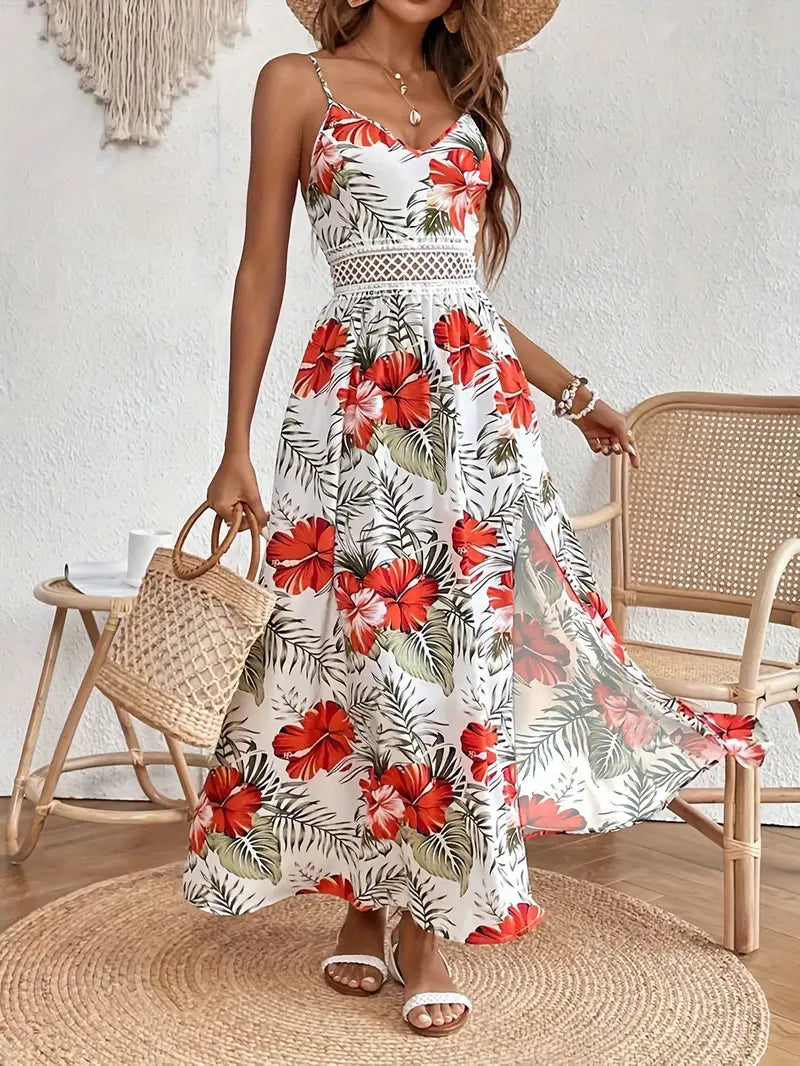 Franziska | Damen Elegant Tropisches Hochzeitsgastkleid