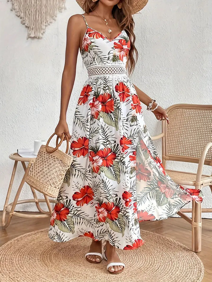Franziska | Damen Elegant Tropisches Hochzeitsgastkleid
