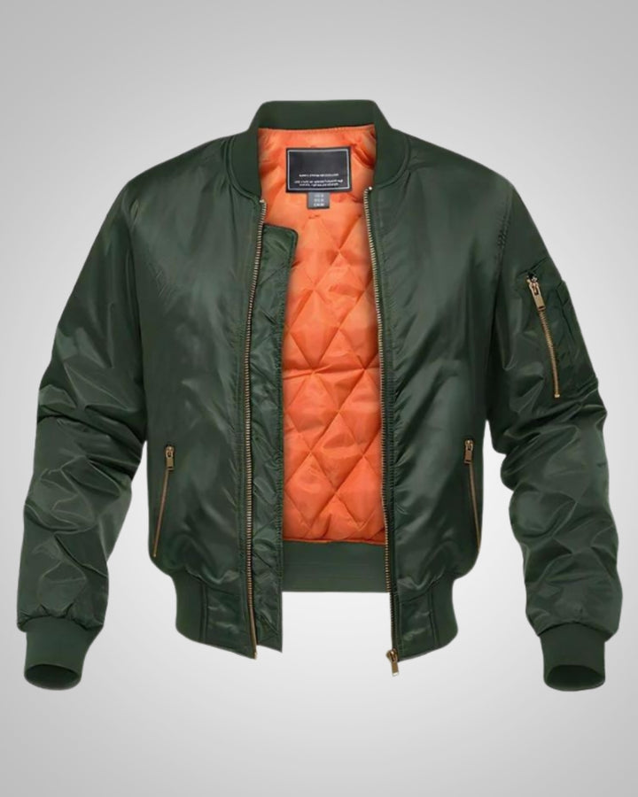 Bennett | Herren Winter Gefütterte Bomberjacke mit Reißverschluss