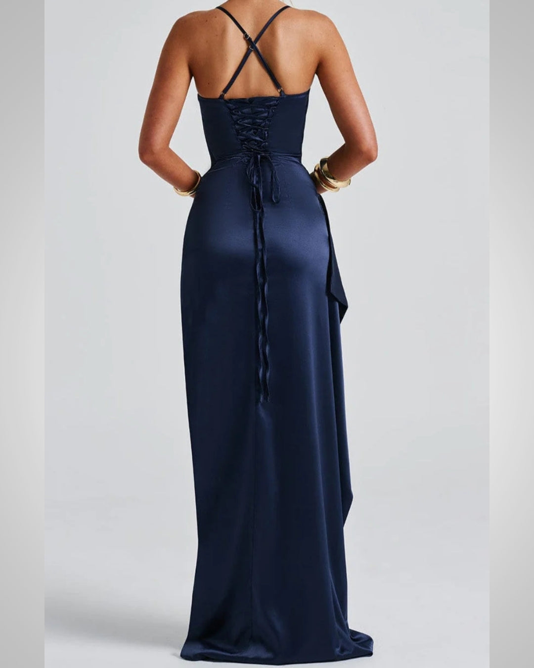 Willow | Damen Elegantes Spaghettiträgern Hochzeitsgäst Maxikleid
