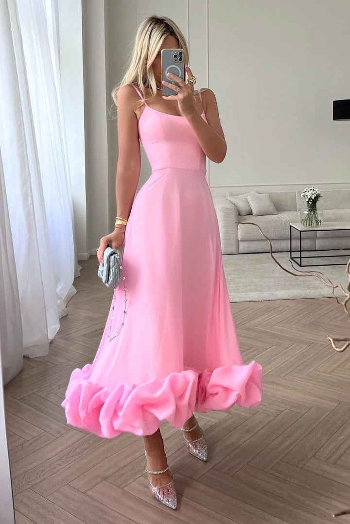 Helene | Damen Elegant Volant Hochzeitsgastkleid