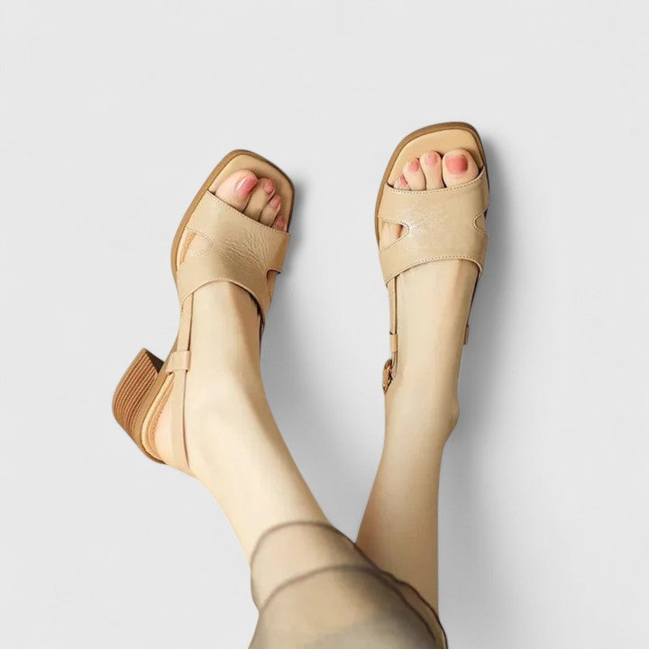 Katrin | Damen Elegantes Slip-On Pantoletten Mit Absatz