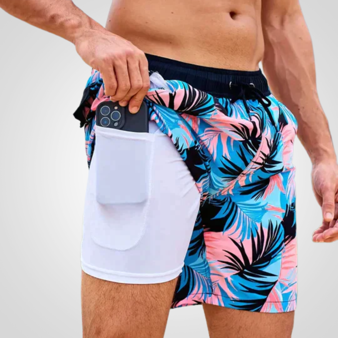 Damian | Herren Sportlicher Slim Fit Badehose mit Innenfutter