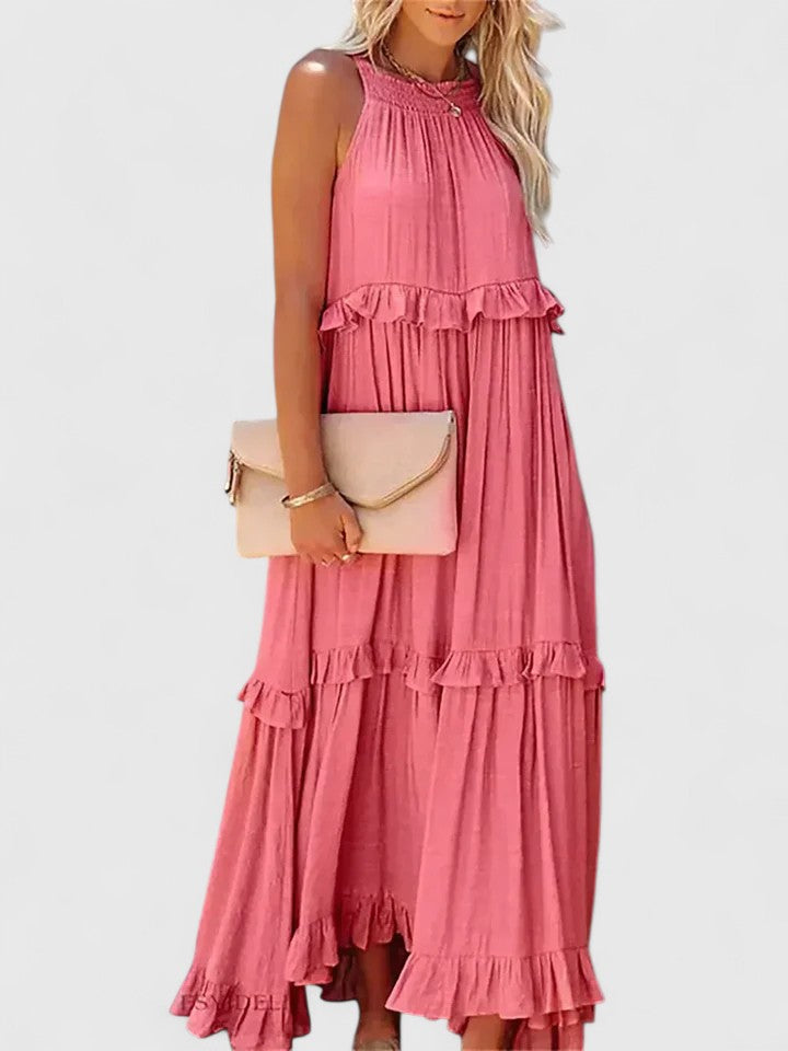 Madeleine | Damen Elegantes Drapiertes Maxikleid