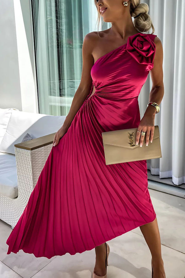 Emma | Damen Elegantes Hochzeitsgast Plisseekleid