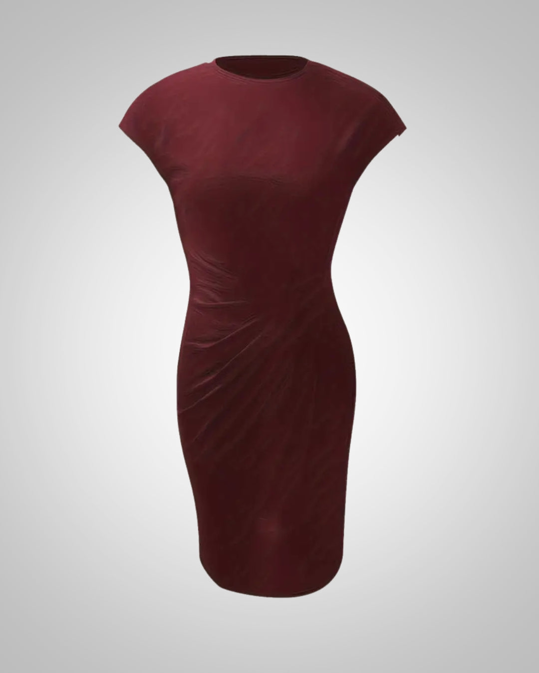 Isla | Damen Elegant Rundhalsausschnitt Bodycon Midi Kleid