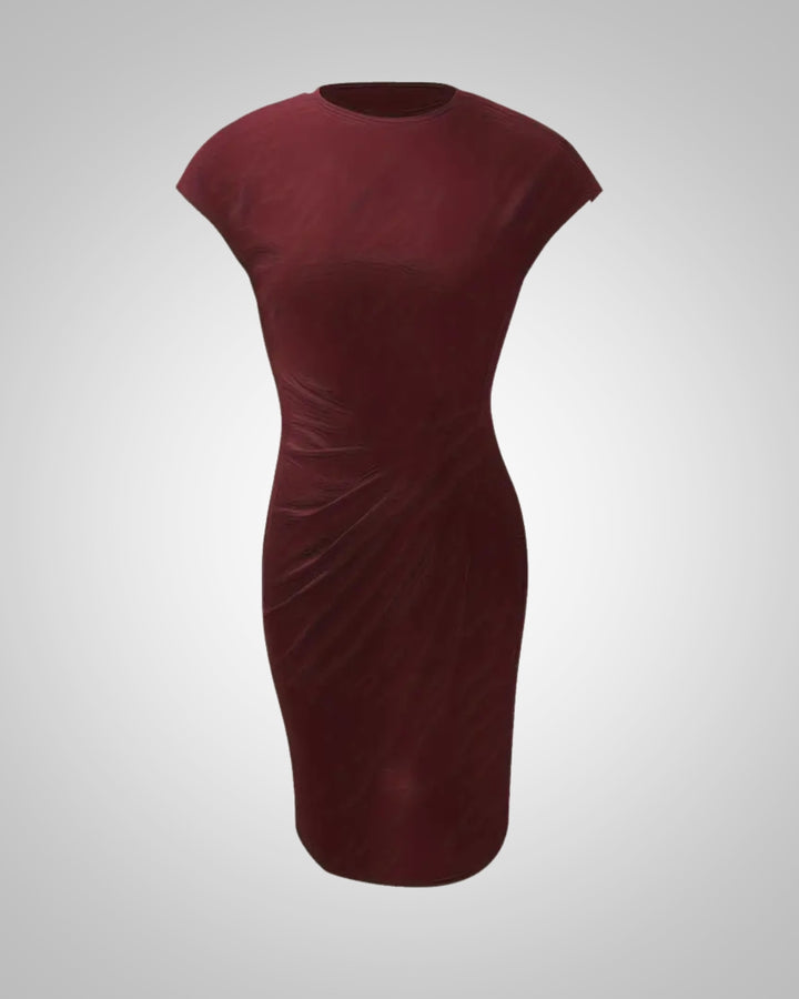 Isla | Damen Elegant Rundhalsausschnitt Bodycon Midi Kleid
