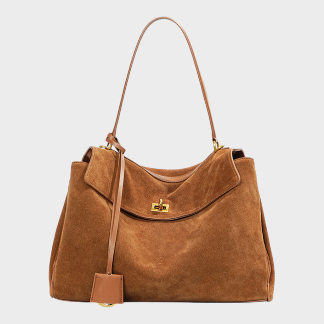 Suede Braun Gold Hardware