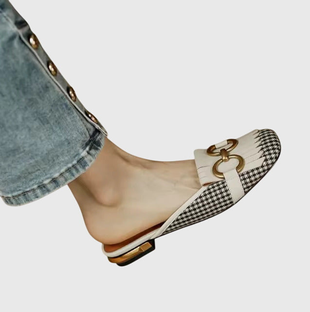 Kim | Damen Sommer Geschlossene Slip-on Pantoletten