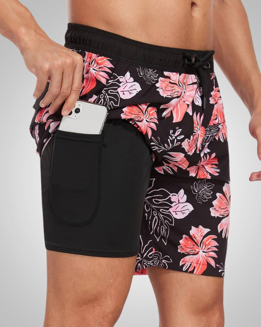Hanery | Herren Sportliche Slim-Fit Badehose Mit Innenshorts