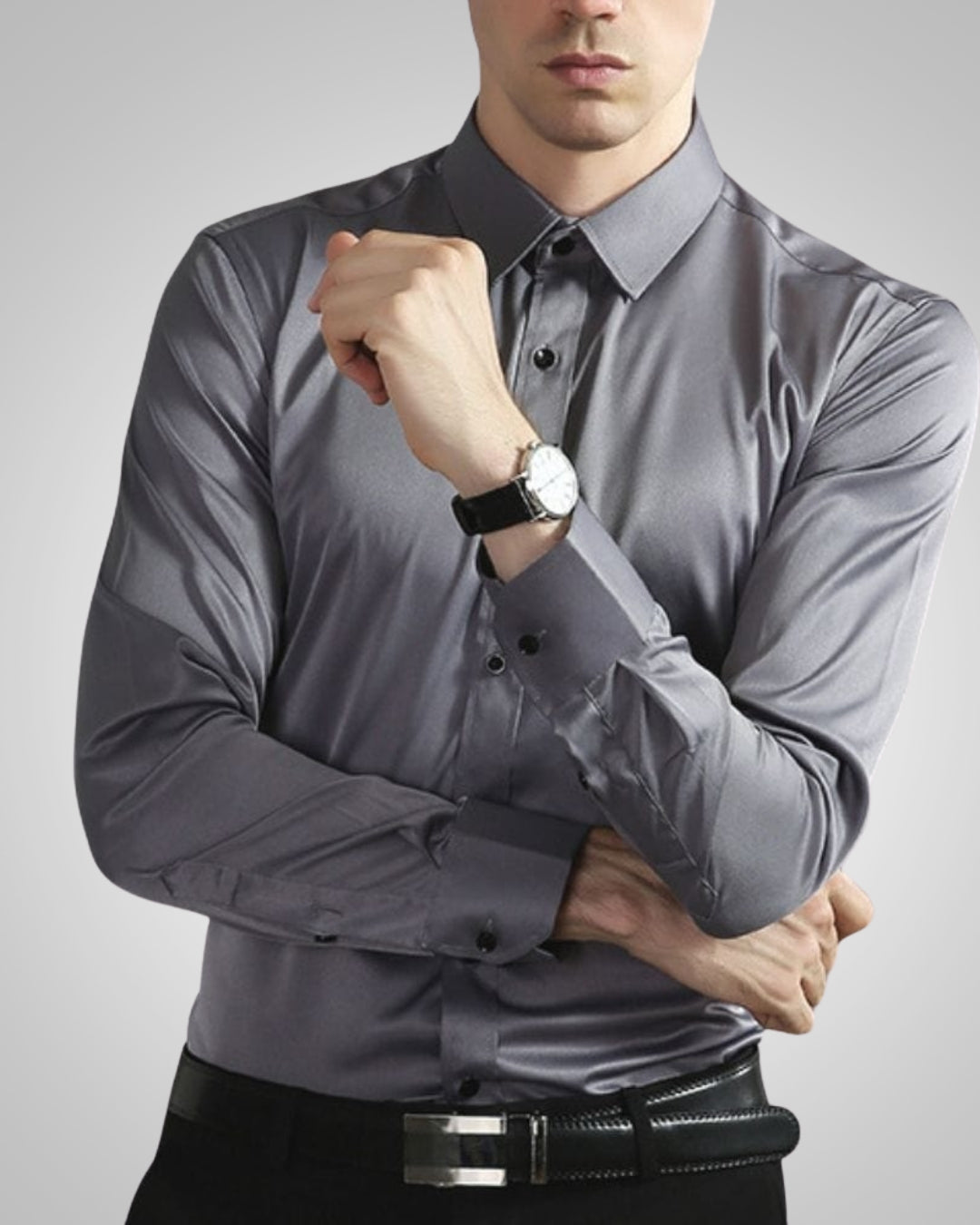 Nathan | Herren Modisches Stretch Hemd