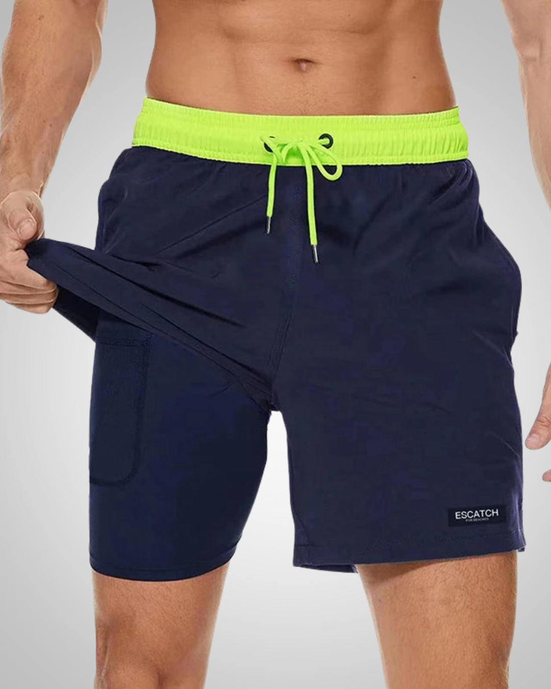 Rahul | Herren Sportliche Slim-Fit Badehose Mit Innenshorts