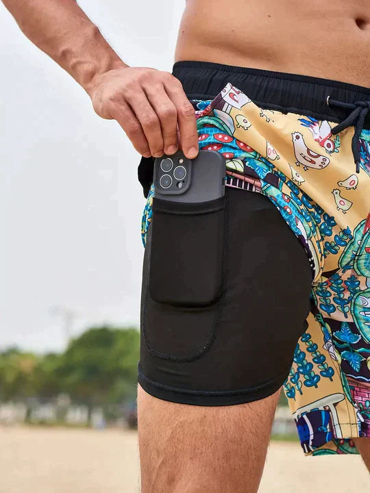Leon | Herren Sportlicher Slim Fit Badehose mit Innenfutter