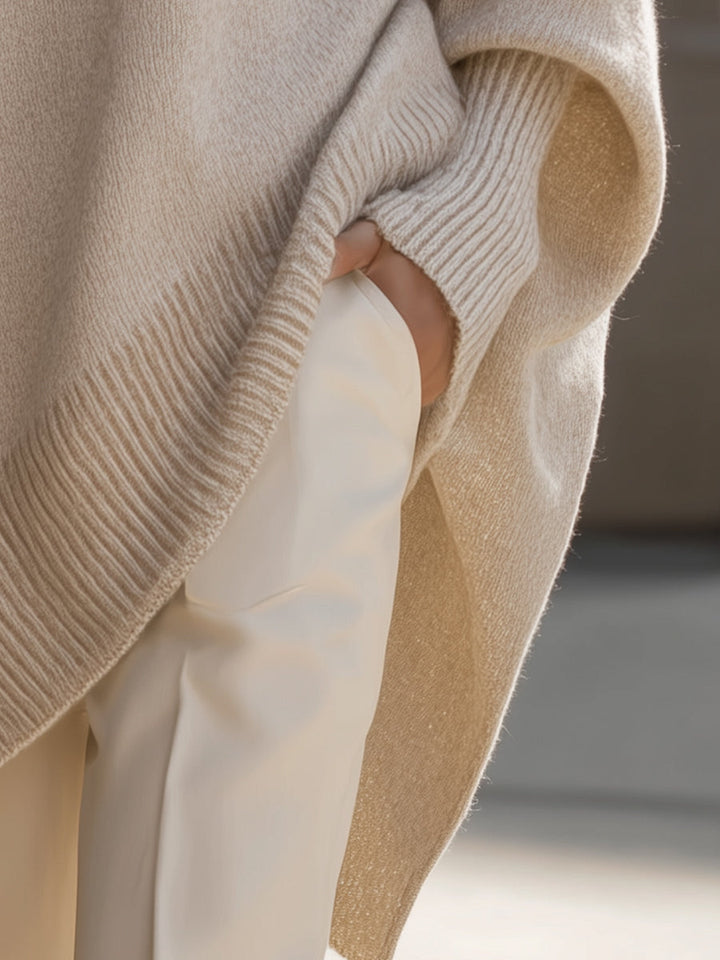 Samantha | Damen Oversized Fledermausärmeln Strickpullover