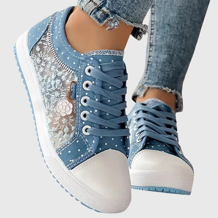 Sophia | Baskets à lacets brodées orthopédiques tendance pour femme