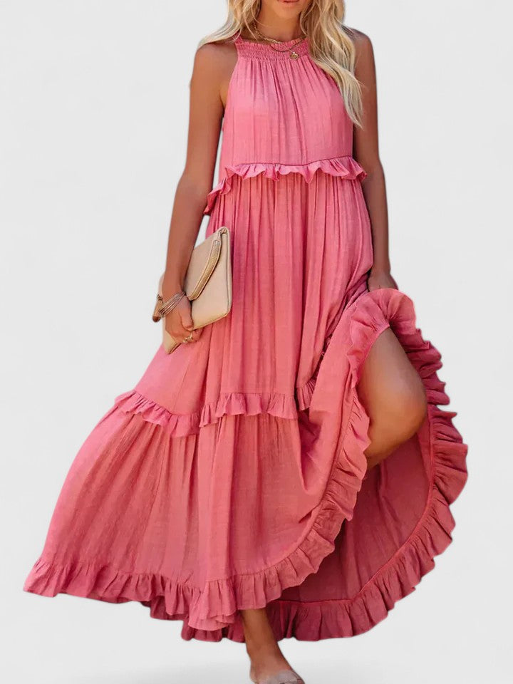 Madeleine | Damen Elegantes Drapiertes Maxikleid