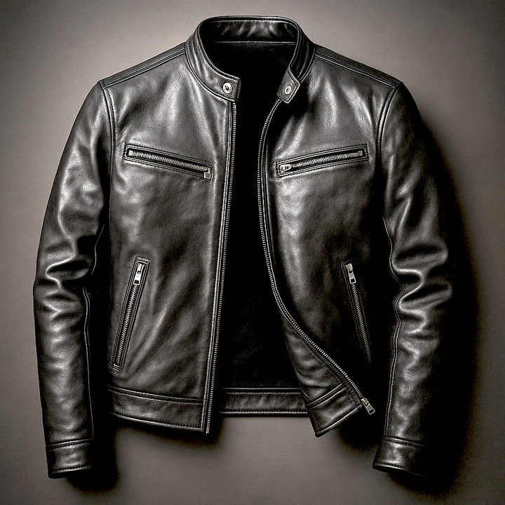 Silvan | Herren Klassische Vintage Leder Bikerjacke