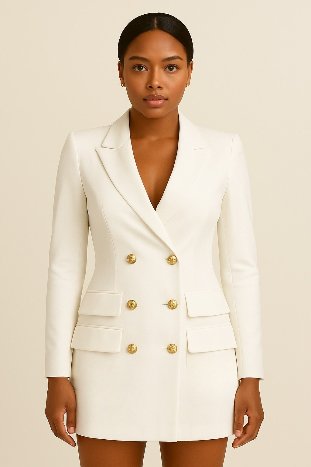 Aurelia | Damen Formell Tailliert Kragen Minikleid
