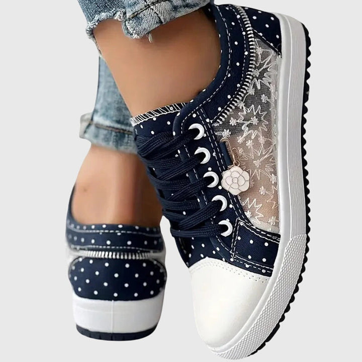 Sophia | Baskets à lacets brodées orthopédiques tendance pour femme