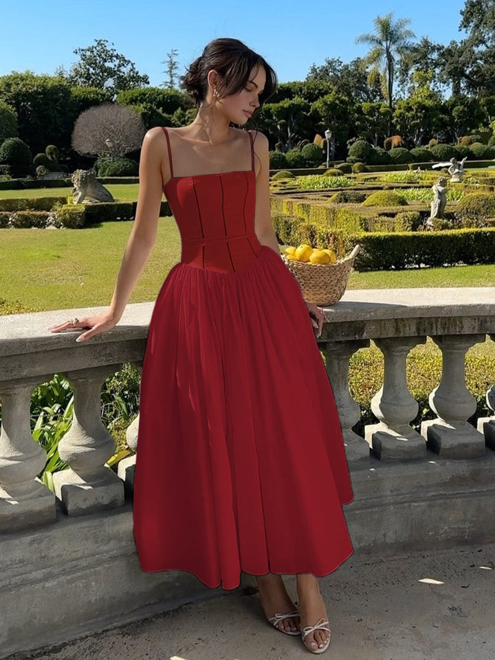 Kasimir | Damen Festliches A-Linie Hochzeitsgast Midikleid