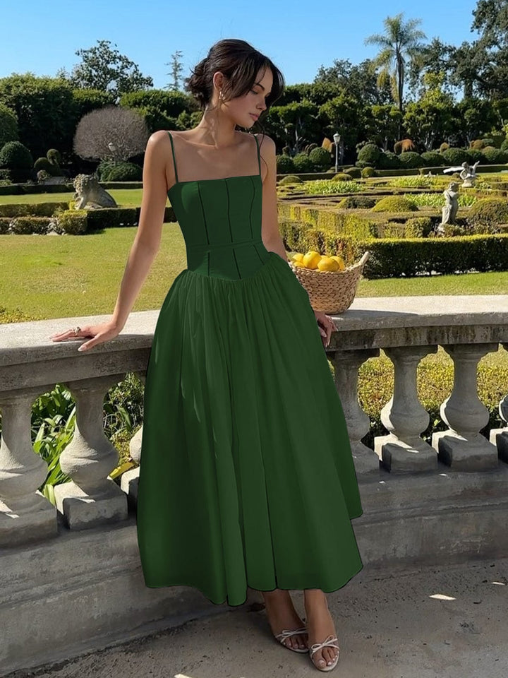 Kasimir | Damen Festliches A-Linie Hochzeitsgast Midikleid