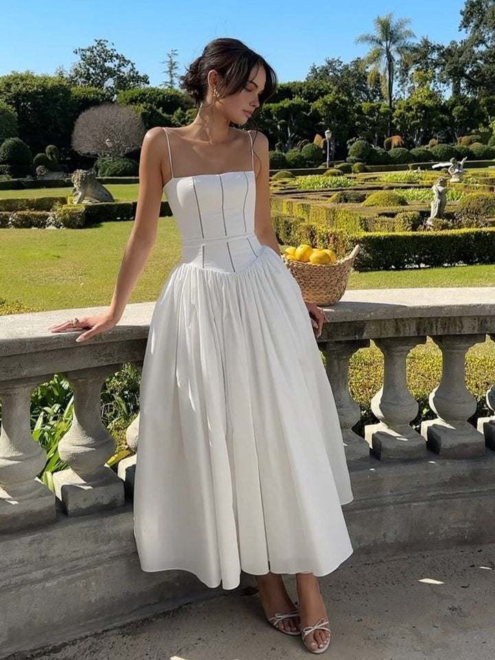 Kasimir | Damen Festliches A-Linie Hochzeitsgast Midikleid