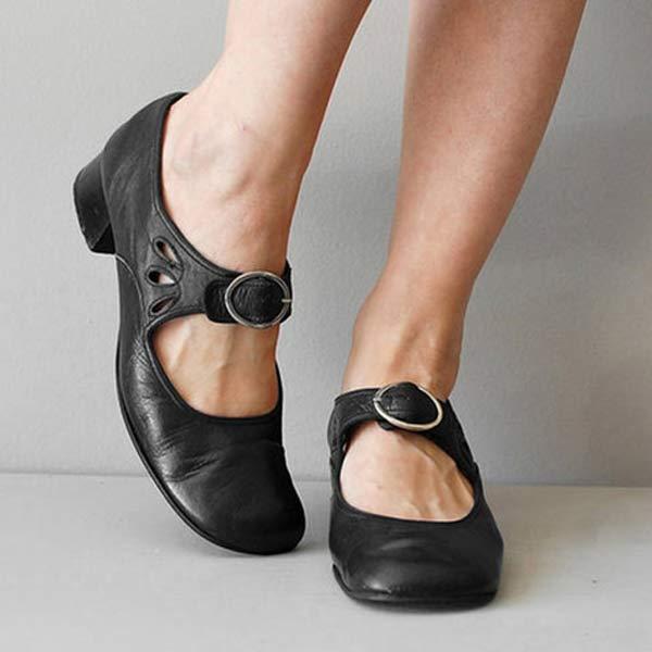 Nikola | Damen Vintage Orthopädische Blockabsatz Sandalen