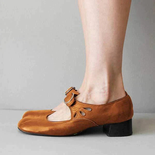 Nikola | Damen Vintage Orthopädische Blockabsatz Sandalen