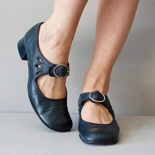 Nikola | Damen Vintage Orthopädische Blockabsatz Sandalen