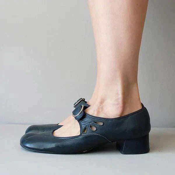 Nikola | Damen Vintage Orthopädische Blockabsatz Sandalen