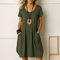 Maya | Abito midi estivo boho da donna a maniche corte
