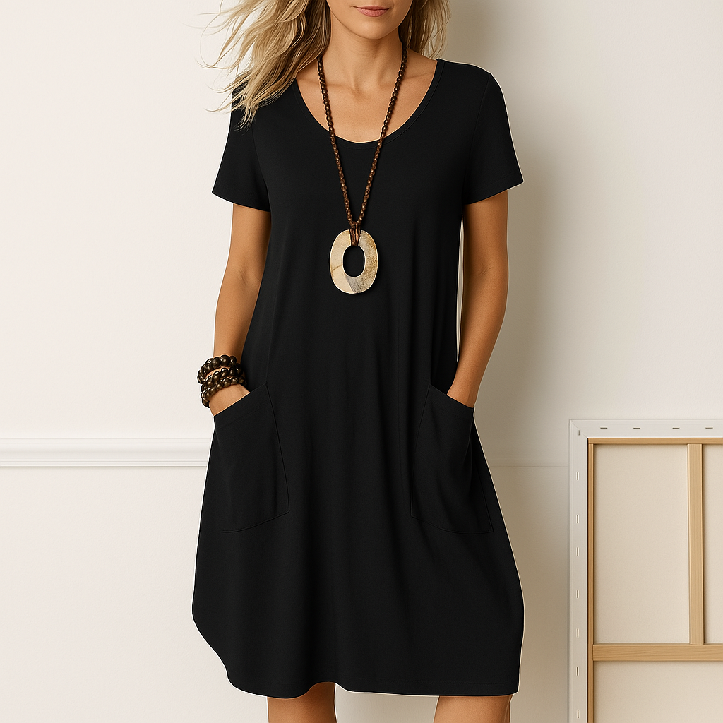 Maya | Damen Kurzarm Sommer Boho Midikleid