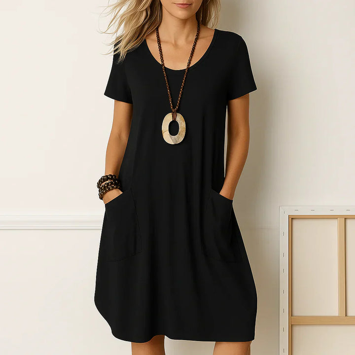 Maya | Damen Kurzarm Sommer Boho Midikleid