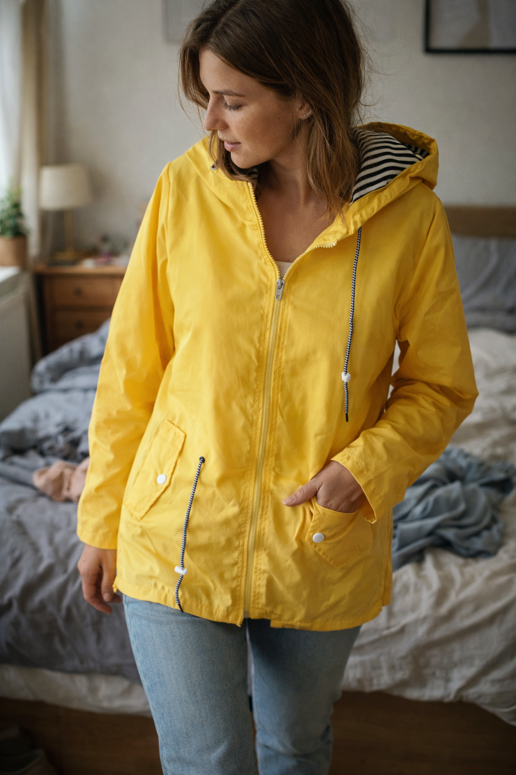 Ute | Damen Kapuze Reißverschluss Regenjacke