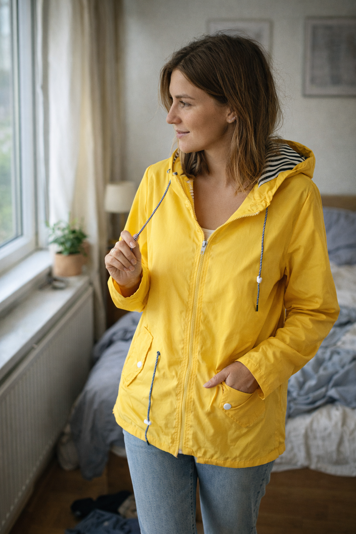 Ute | Damen Kapuze Reißverschluss Regenjacke