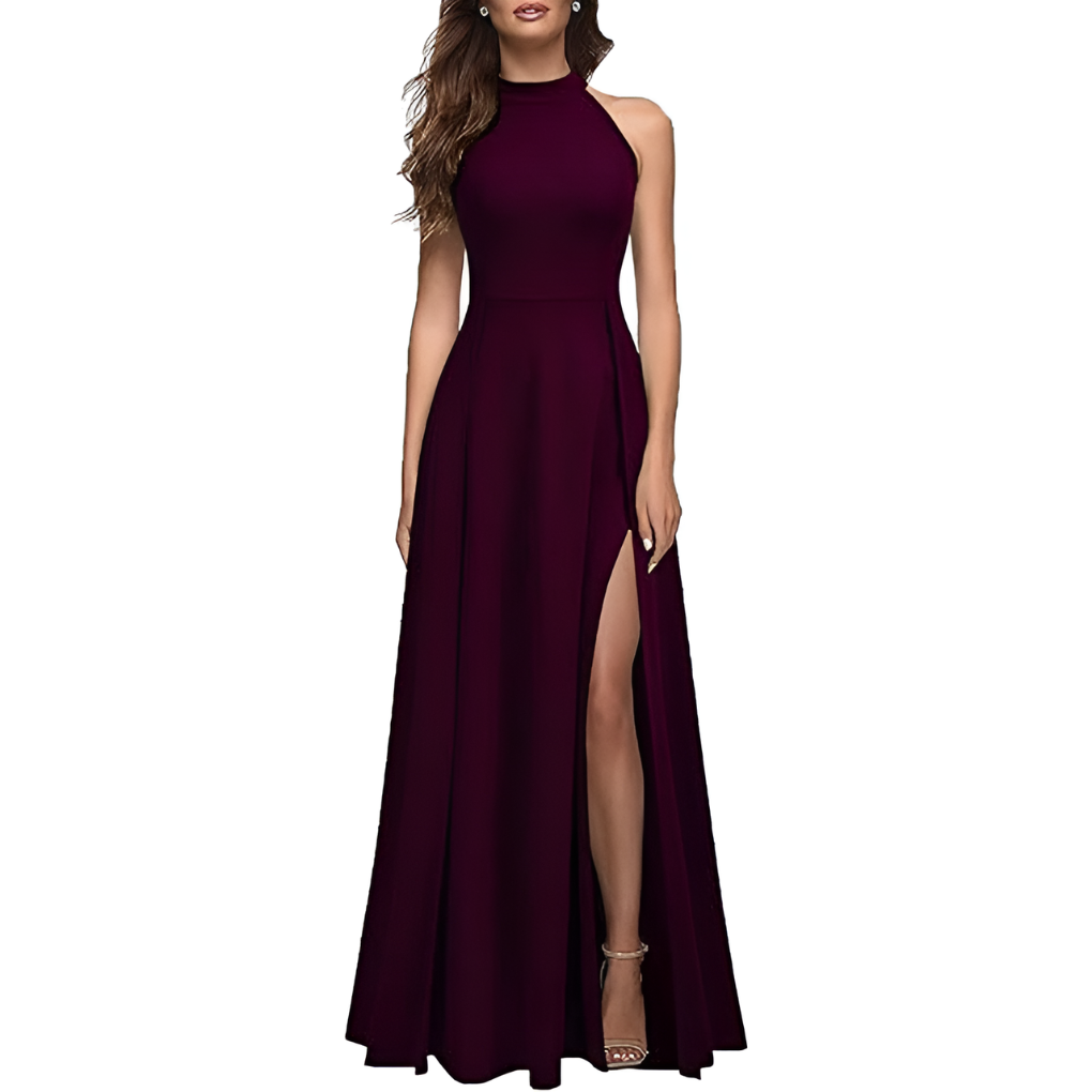 Dominique | Damen Formelles Abend Maxikleid mit Seitenschlitz