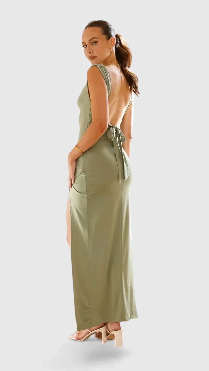 Magdalena | Damen Elegantes Abendkleid Seitenschlitz