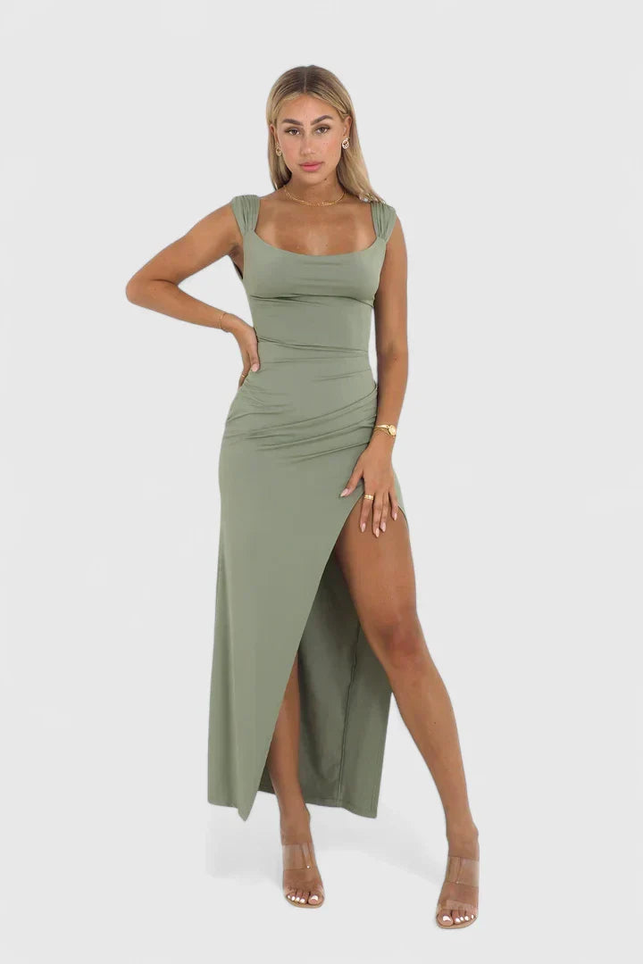 Magdalena | Damen Elegantes Abendkleid Seitenschlitz