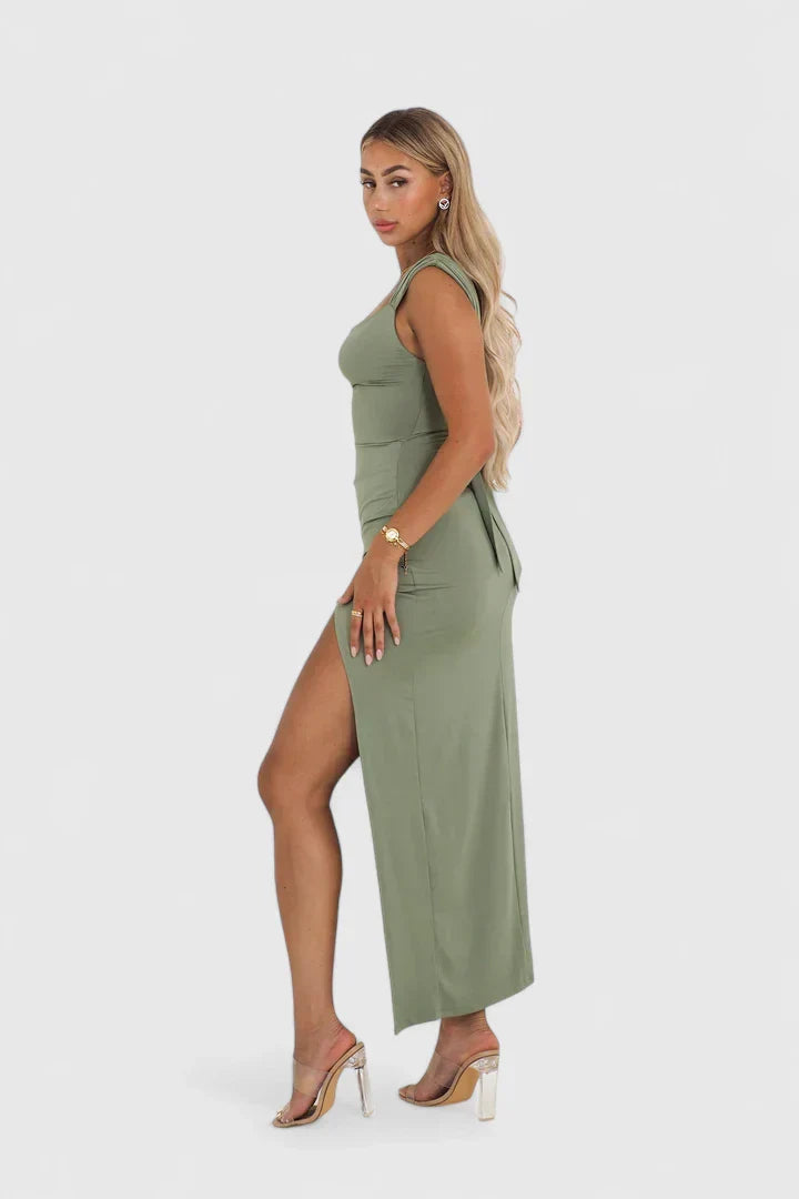 Magdalena | Damen Elegantes Abendkleid Seitenschlitz