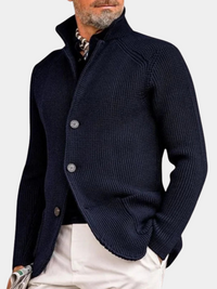 Daniel | Herren Anspruchsvoller Button Cardigan Pullover mit Stehkragen